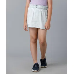 Under Fourteen Only Swirl Floral Embroidered Skirt - Blue-picture-28