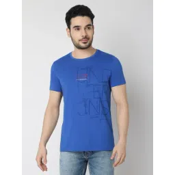 Underjeans By Spykar Blue Cotton Printed T-Shirts-picture-38