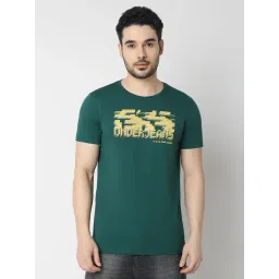 Underjeans By Spykar Green Cotton Printed T-Shirts-picture-47