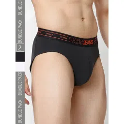 UnderJeans by Spykar Grey & White Regular Fit Briefs - Pack of 2-picture-16