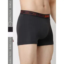 UnderJeans by Spykar Grey & White Regular Fit Trunks - Pack of 2-picture-45