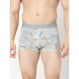 UnderJeans by Spykar Light Grey Regular Fit Printed Trunks-picture-14