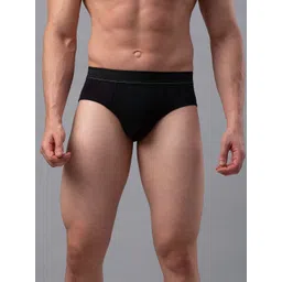 UnderJeans by Spykar Men Black Solid Cotton Blend Basic Briefs-picture-39