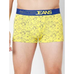 Underjeans by Spykar Men Cotton Blend Trunk UJNPTS050YELLOWDKBLUE-image-37
