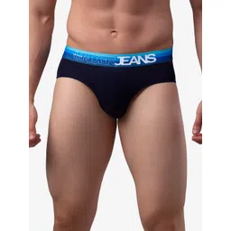 UnderJeans by Spykar Men Navy Blue Solid Basic Briefs UJMBRRPBS013NavyBlue-picture-13