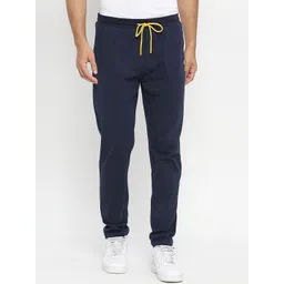 UnderJeans by Spykar Men Navy Blue Solid Cotton Lounge Pants-picture-41
