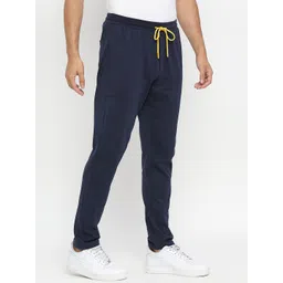 UnderJeans by Spykar Men Navy Blue Solid Cotton Lounge Pants image 5