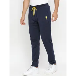 UnderJeans by Spykar Men Navy Blue Solid Cotton Lounge Pants image 4