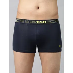 UnderJeans by Spykar Men Navy Blue Solid Trunks 8907966424357-picture-25
