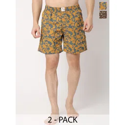 UnderJeans by Spykar Men Pack Of 2 Printed Cotton Boxers-image-19