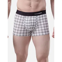 UnderJeans by Spykar Men White & Black Checked TrunksUJMTRRPTS036-image-33