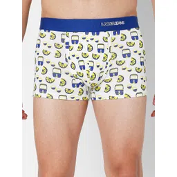 UnderJeans by Spykar Men White & Blue Printed Cotton Blend Trunk UJNPTS054WHITEDKBLUE-picture-37