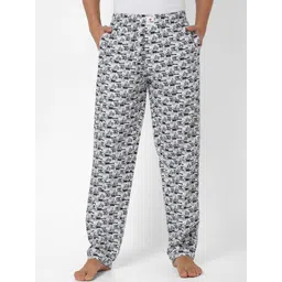 Underjeans by Spykar Men White & Grey Printed Cotton Regular Fit Lounge Pants-picture-26