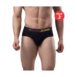 UnderJeans by Spykar Navy Printed Briefs - Pack of 2-picture-13