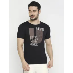 UnderJeans by Spykar Navy Regular Fit Printed T-Shirt-picture-27