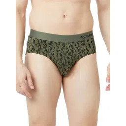 UnderJeans by Spykar Olive Black Blended Printed Mid Rise Briefs-picture-20