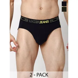 UnderJeans by Spykar Pack Of 2 Mid-Rise Basic Briefs UJNTPBC005NAVYOLIVE-picture-12