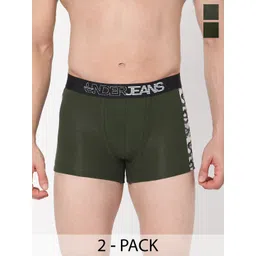 UnderJeans by Spykar Pack Of 2 Mid Rise Trunks-picture-10