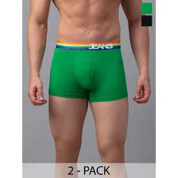 UnderJeans by Spykar Pack Of 2 Mid Rise Trunks-picture-18