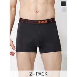UnderJeans by Spykar Pack Of 2 Mid-Rise Trunks UJNTPTC006GREYWHITE-picture-38