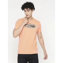 UnderJeans by Spykar Peach Regular Fit Printed T-Shirt-picture-31