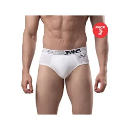 UnderJeans by Spykar White Printed Briefs - Pack of 2-picture-15