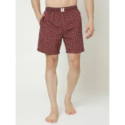 UnderJeans by Spykar Wine Printed Cotton Boxers-image-20