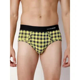 UnderJeans by Spykar Yellow Check Briefs-picture-30
