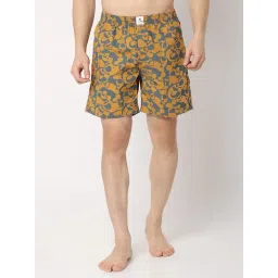 UnderJeans by Spykar Yellow Printed Boxer Shorts-picture-48