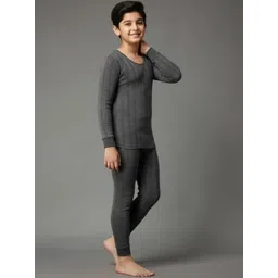 UNDERLOOP Boys Cotton Round Neck Thermal Set-picture-50