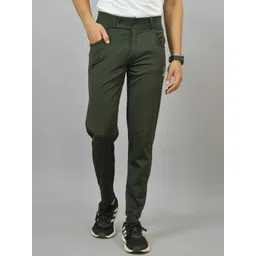 UNDERLOOP Men Slim Fit Mid-Rise Easy Wash Trousers-picture-35