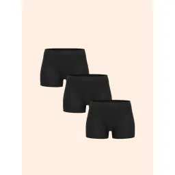 Underneat Women Full Coverage Cut Comfort High Waisted Boy Shorts Black (Pack of 3)-picture-14