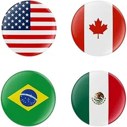 uneo creations Country Flag Pin Badges – Set of 4, Premium 75mm Country Flag Badge Combo (America Flag Pin Badges)-picture-27