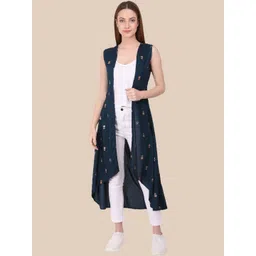 UNFAKENOW Women Printed Longline Shrug-picture-31