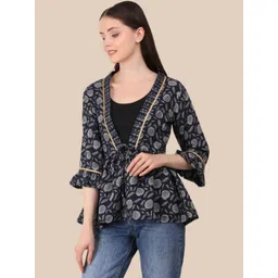 UNFAKENOW Women Printed Tie-Up Shrug-picture-23