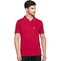 uniberry Men's Cotton Half Sleeves Solid Polo Neck T-shirt-MT4-RD_XXL Red-picture-33