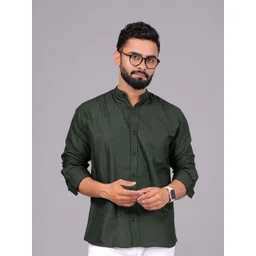 UNIBLISS India Slim Band Collar Cotton Casual Shirt-picture-30