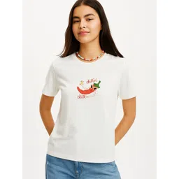 UniBlu Women Bio Finish Graphic Printed Round Neck Cotton T-shirt-picture-30