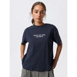 UniBlu Women Bio Finish Typography Printed Round Neck Cotton T-shirt-picture-14