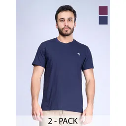 Unibro Men Pack Of 2 Solid Round Neck Cotton T-shirts-picture-36
