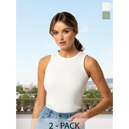 Unicus Apparel Women Pack of 2 Round Neck Ribbed Crop Top-picture-15