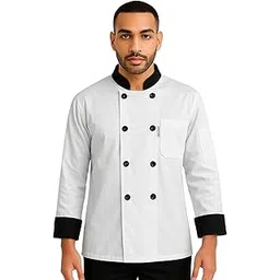 uniformer Full Sleeves Chef Coat for Men | Double-Breasted Chef Coat With Reversible Closure | Comfortable & Stylish | Easy Care & Breathable | Ideal for Chefs, Cooks, and Kitchen Staff-picture-48