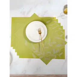UniKart Green & Grey 6 Pieces Floral Printed Waterproof Rectangle Table Placemats-picture-39