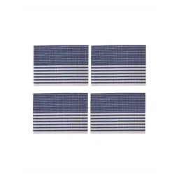 UniKart Navy Blue & White 4 Pieces Striped Table Placemats image 4