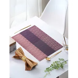 UniKart Peach & Black 4 Pieces Striped Waterproof Rectangle Table Placemats-picture-29