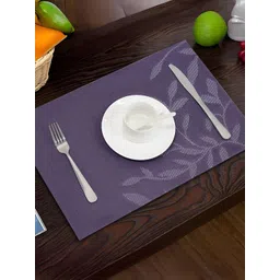UniKart Purple 8 Pieces Floral Printed Table Placemats-picture-35
