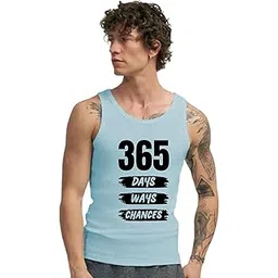 uniplanet store Cotton Blend 365 Days Regular Fit Skyblue Men's Vest-picture-13