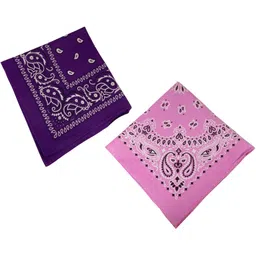 Uniqon Combo Of 2 Pcs Baby Pink And Purple Double Side Printed Multifunctional Paisley Printed Hankie ["Multicolor"] Handkerchief-picture-24