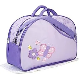 Unique Ideas New Born Baby Multipurpose Polyester Diaper/Mother Bag with Holder Diaper Changing Multi Compartment (Printed Purple, Medium)-picture-20