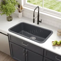 unique Modern Granite Quartz Kitchen Sink | Single Big Bowl Kitchen Sink (31 x 19 x 9 Inch) Under Counter Basin-picture-43